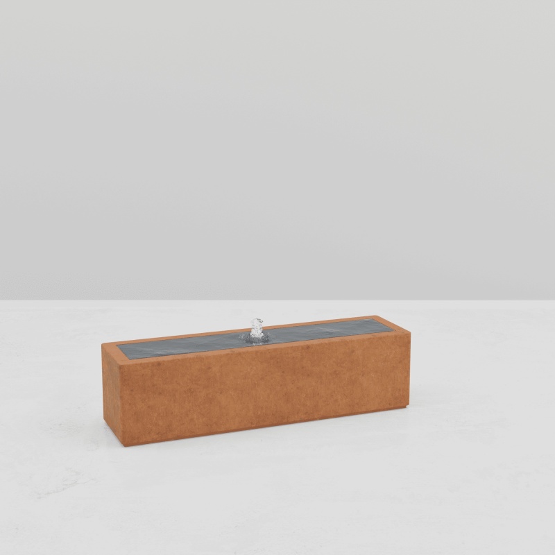 RECTANGULAR WATER TABLE CORTEN EFFECT