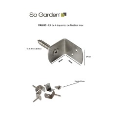  LOT DE 4 EQUERRES DE FIXATION INOX pour paysagistes et collectivité