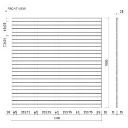 EXOTISCH HOUTEN PANEEL LINEA 180X180CM voor landschapsarchitect en gemeenten