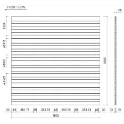 EXOTISCH HOUTEN PANEEL VARIA 180X180CM voor landschapsarchitect en gemeenten