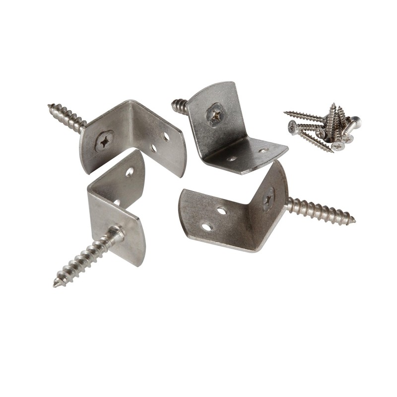  LOT DE 4 EQUERRES DE FIXATION INOX pour paysagistes et collectivité